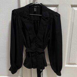 Chic Black Button-Up Blouse